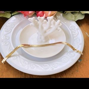 5/$25! NWOT 14K Gold GS Herringbone Bone Bracelet